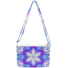 Snowflake Kaleidoscope Template Background Double Gusset Crossbody Bag by Ravend