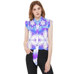 Snowflake Kaleidoscope Template Background Frill Detail Shirt by Ravend