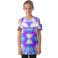 Snowflake Kaleidoscope Template Background Fold Over Open Sleeve Top