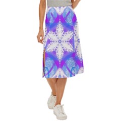 Snowflake Kaleidoscope Template Background Midi Panel Skirt by Ravend