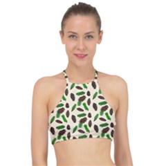 Background Ornamental Spruce Sample Racer Front Bikini Top by Ravend