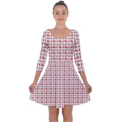 Wrapping Paper Christmas Packaging Surprise Quarter Sleeve Skater Dress