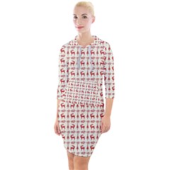 Wrapping Paper Christmas Packaging Surprise Quarter Sleeve Hood Bodycon Dress by Ravend