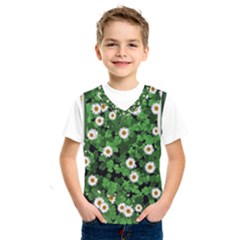 Daisies Clovers Lawn Digital Drawing Background Kids  Basketball Tank Top by Ravend