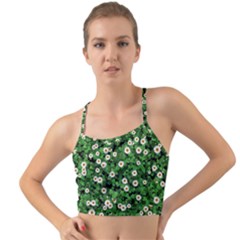 Daisies Clovers Lawn Digital Drawing Background Mini Tank Bikini Top by Ravend