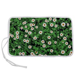 Daisies Clovers Lawn Digital Drawing Background Pen Storage Case (s) by Ravend