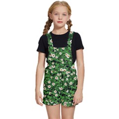 Daisies Clovers Lawn Digital Drawing Background Kids  Short Overalls by Ravend