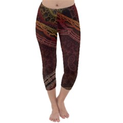 Fractal Pattern Geometric Pattern Disintegration Capri Winter Leggings  by Ravend