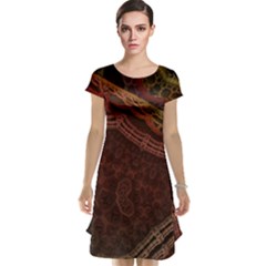 Fractal Pattern Geometric Pattern Disintegration Cap Sleeve Nightdress by Ravend