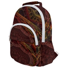 Fractal Pattern Geometric Pattern Disintegration Rounded Multi Pocket Backpack by Ravend