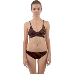 Fractal Pattern Geometric Pattern Disintegration Wrap Around Bikini Set by Ravend