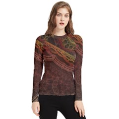 Fractal Pattern Geometric Pattern Disintegration Women s Long Sleeve Rash Guard by Ravend