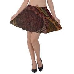 Fractal Pattern Geometric Pattern Disintegration Velvet Skater Skirt