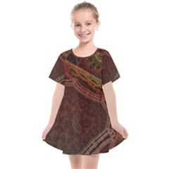 Fractal Pattern Geometric Pattern Disintegration Kids  Smock Dress by Ravend