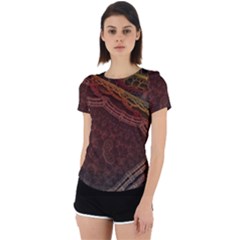 Fractal Pattern Geometric Pattern Disintegration Back Cut Out Sport Tee by Ravend