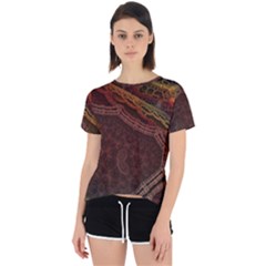 Fractal Pattern Geometric Pattern Disintegration Open Back Sport Tee by Ravend