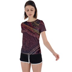 Fractal Pattern Geometric Pattern Disintegration Back Circle Cutout Sports Tee by Ravend