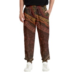 Fractal Pattern Geometric Pattern Disintegration Men s Elastic Waist Pants by Ravend