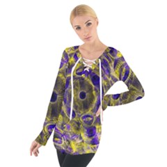 Fractal Glowing Kaleidoscope Tie Up Tee by Ravend