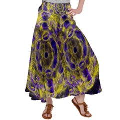 Fractal Glowing Kaleidoscope Satin Palazzo Pants by Ravend