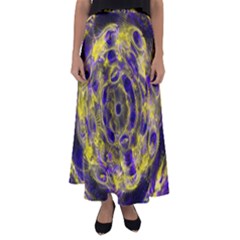 Fractal Glowing Kaleidoscope Flared Maxi Skirt by Ravend