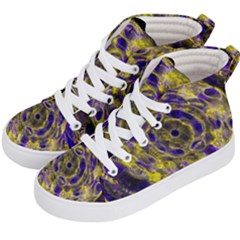 Fractal Glowing Kaleidoscope Kids  Hi-top Skate Sneakers by Ravend