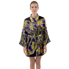 Fractal Glowing Kaleidoscope Long Sleeve Satin Kimono by Ravend