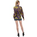 Fractal Glowing Kaleidoscope High Neck Long Sleeve Chiffon Top View2