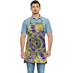 Fractal Glowing Kaleidoscope Kitchen Apron by Ravend