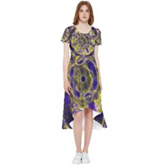 Fractal Glowing Kaleidoscope High Low Boho Dress by Ravend