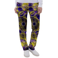 Fractal Glowing Kaleidoscope Women s Casual Pants by Ravend