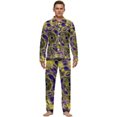 Fractal Glowing Kaleidoscope Men s Long Sleeve Velvet Pocket Pajamas Set by Ravend