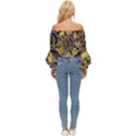 Fractal Glowing Kaleidoscope Off Shoulder Flutter Bell Sleeve Top View4