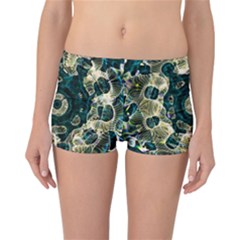 Fractal Glowing Kaleidoscope Wallpaper Art Design Reversible Boyleg Bikini Bottoms by Ravend