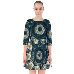 Fractal Glowing Kaleidoscope Wallpaper Art Design Smock Dress by Ravend