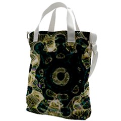 Fractal Glowing Kaleidoscope Wallpaper Art Design Canvas Messenger Bag by Ravend