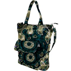 Fractal Glowing Kaleidoscope Wallpaper Art Design Shoulder Tote Bag by Ravend