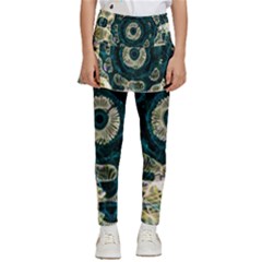 Fractal Glowing Kaleidoscope Wallpaper Art Design Kids  Skirted Pants by Ravend