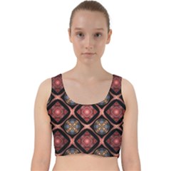 Background Pattern Geometric Wallpaper Seamless Velvet Racer Back Crop Top by Ravend