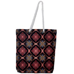 Background Pattern Geometric Wallpaper Seamless Full Print Rope Handle Tote (large) by Ravend