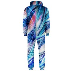 Background Neon Geometric Cubes Colorful Lights Hooded Jumpsuit (men) by Ravend