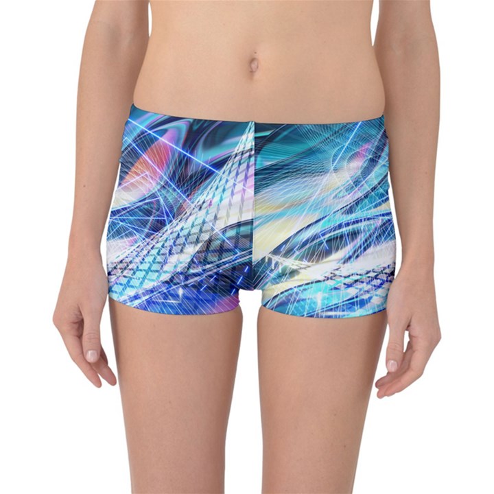 Background Neon Geometric Cubes Colorful Lights Reversible Boyleg Bikini Bottoms