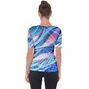 Background Neon Geometric Cubes Colorful Lights Shoulder Cut Out Short Sleeve Top View2