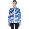 Background Neon Geometric Cubes Colorful Lights Women s High Neck Windbreaker View1