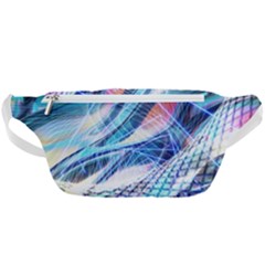 Background Neon Geometric Cubes Colorful Lights Waist Bag  by Ravend