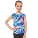 Background Neon Geometric Cubes Colorful Lights Kids  Mesh Tank Top View1