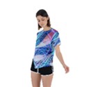 Background Neon Geometric Cubes Colorful Lights Asymmetrical Short Sleeve Sports Tee View2