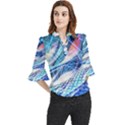 Background Neon Geometric Cubes Colorful Lights Loose Horn Sleeve Chiffon Blouse View1