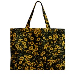 Sunflowers Yellow Flowers Flowers Digital Drawing Zipper Mini Tote Bag by Ravend