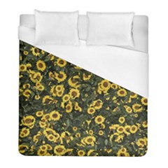 Sunflowers Yellow Flowers Flowers Digital Drawing Duvet Cover (full/ Double Size) by Ravend